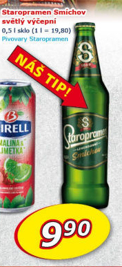 Pivo světlé výčepní 10° Smíchov Staropramen