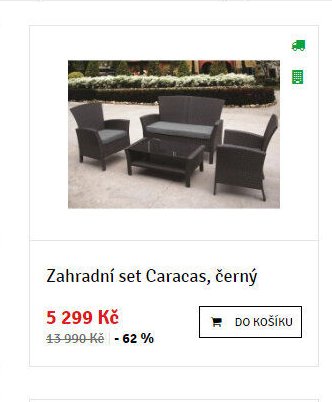 Zahradní set Caracas, černý - ASKO akcniletaky.com