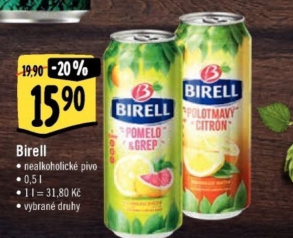 Nealkoholické pivo ochucené Birell