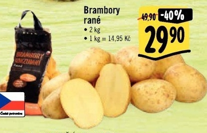 Brambory konzumní rané