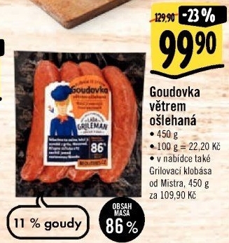 Klobása Goudovka větrem ošlehaná Láďa Grileman Kostelecké uzeniny