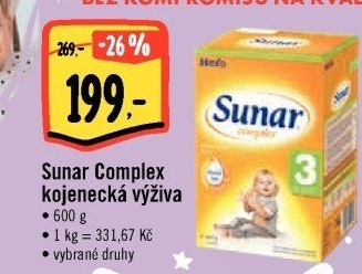 Kojenecké mléko Sunar Complex