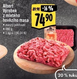 Mleté maso hovězí Albert - Albert akcniletaky.com