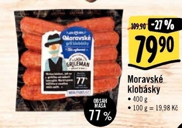 Moravské klobásky Láďa Grileman Kostelecké uzeniny
