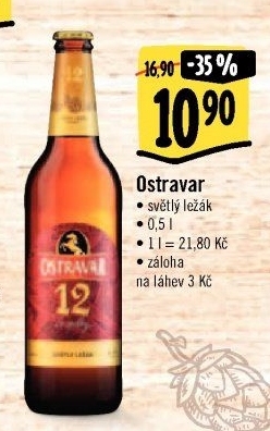 Pivo světlý ležák Ostravar
