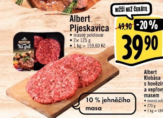 Pljeskavica Od řezníka na gril Albert