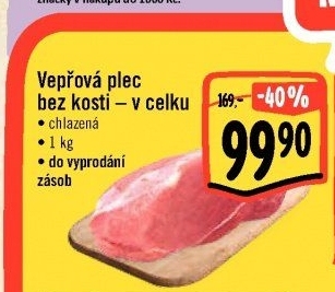 Vepřová plec bez kosti