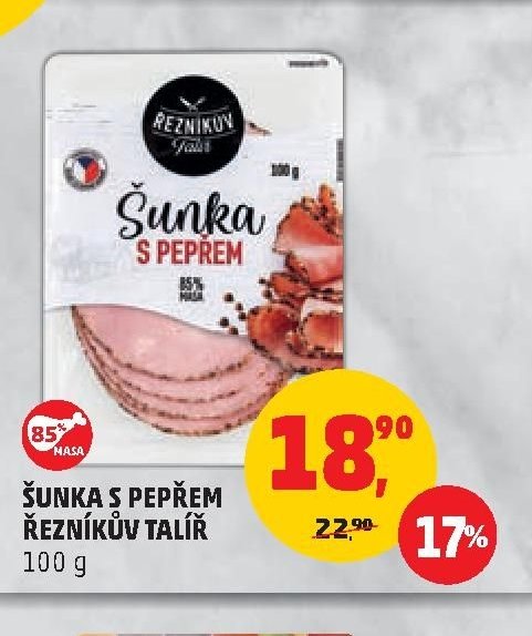 ŠUNKA S PEPŘEM ŘEZNÍKŮV TALÍŘ