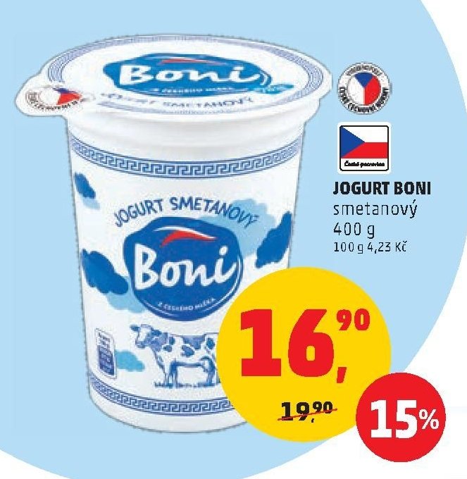JOGURT BONI smetanový 400 g