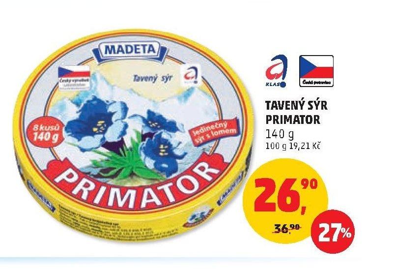 TAVENÝ SÝR PRIMATOR 140 g