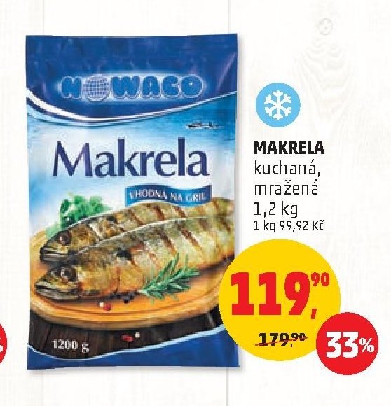 MAKRELA kuchaná, mražená