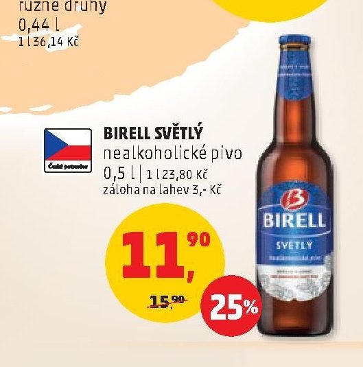 Birell světlý nealkoholické pivo