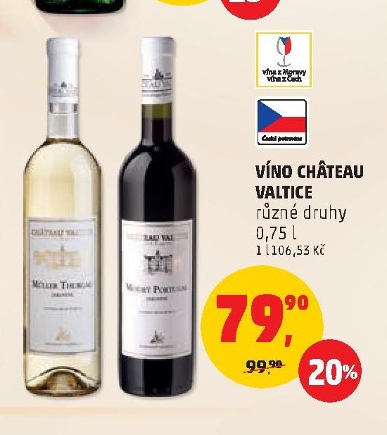 Víno Château Valtice různé druhy