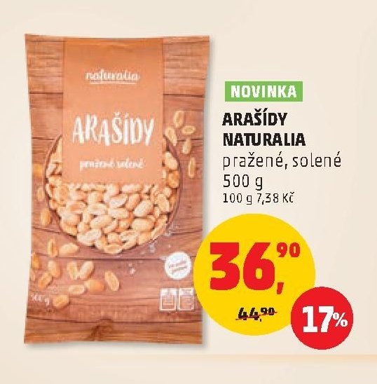 Arašídy Naturalia pražené, solené