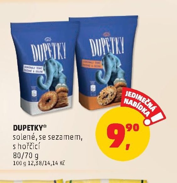 Dupetky solené, se sezamem, s hořčicí