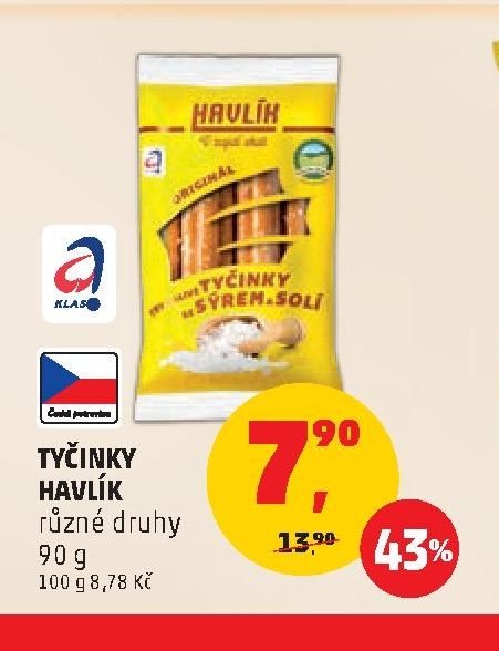 Tyčinky Havlík různé druhy
