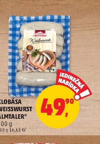 KLOBÁSA WEISSWURST ALMTALER