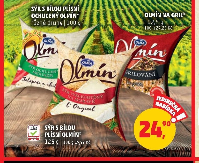 Sýr s bílou plísní Olmín