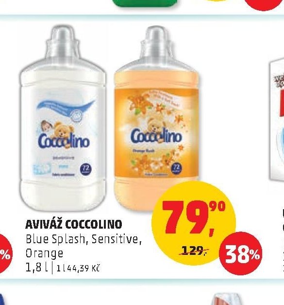 AVIVÁŽ COCCOLINO Blue Splash, Sensitive, Orange 1,8 l