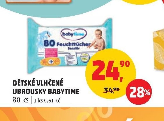 Dětské vlhčené ubrousky Babytime