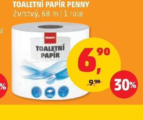 TOALETNÍ PAPÍR PENNY 2vrstvý, 68 m | 1 role