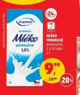 Mléko trvanlivé polotučné 1,5 %