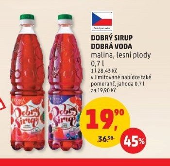 DOBRÝ SIRUP DOBRÁ VODA malina, lesní plody 0,7 l
