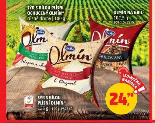 Sýr s bílou plísní Olmín