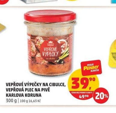 Vepřové výpečky na cibulce, Vepřová plec na pivě Karlova Koruna