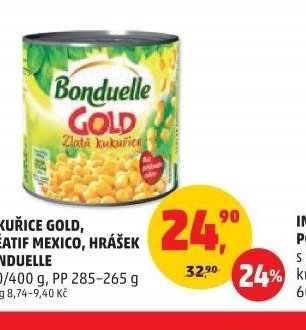 Kukuřice Gold, Créatif Mexico, Hrášek Bonduelle