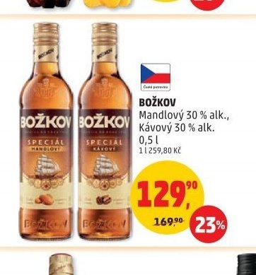 Božkov mandlový, kávový