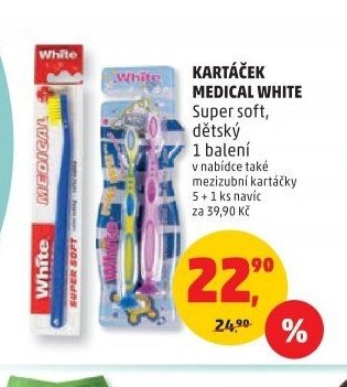 KARTÁČEK MEDICAL WHITE