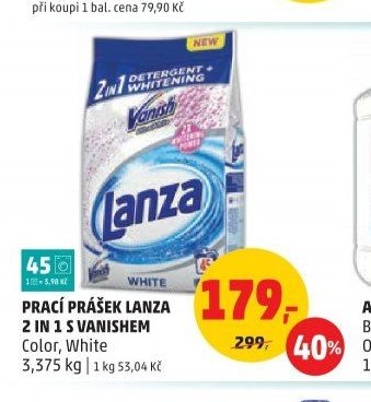 Prací prášek Lanza 2 in 1 s Vanishem