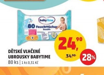 DĚTSKÉ VLHČENÉ UBROUSKY BABYTIME