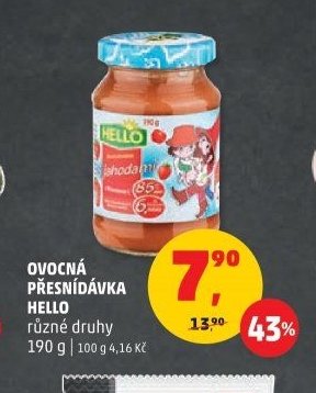 OVOCNÁ PŘESNÍDÁVKA HELLO různé druhy 190 g