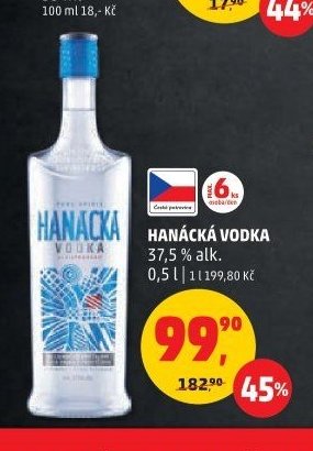 HANÁCKÁ VODKA 37,5 % alk. 0,5 l