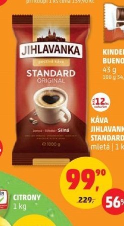 KÁVA JIHLAVANKA STANDARD mletá | 1 kg