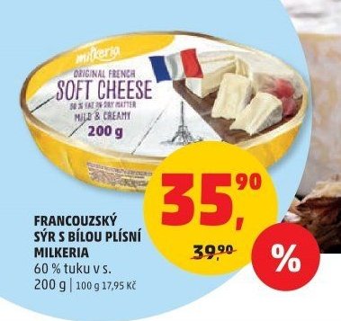 FRANCOUZSKÝ SÝR S BÍLOU PLÍSNÍ MILKERIA