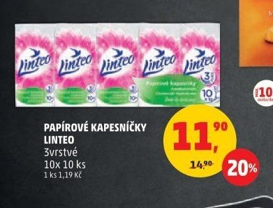 PAPÍROVÉ KAPESNÍČKY LINTEO 10x 10 ks