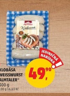 Klobása Weißwurst Almtaler