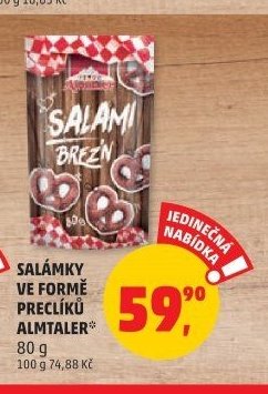 Salámky ve formě preclíků Almtaler