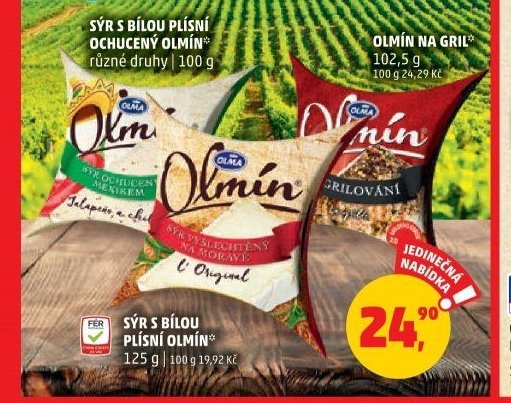 Sýr s bílou plísní Olmín