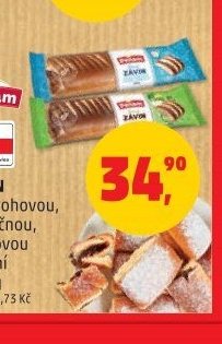 Závin s tvarohovou, jablečnou, makovou náplní