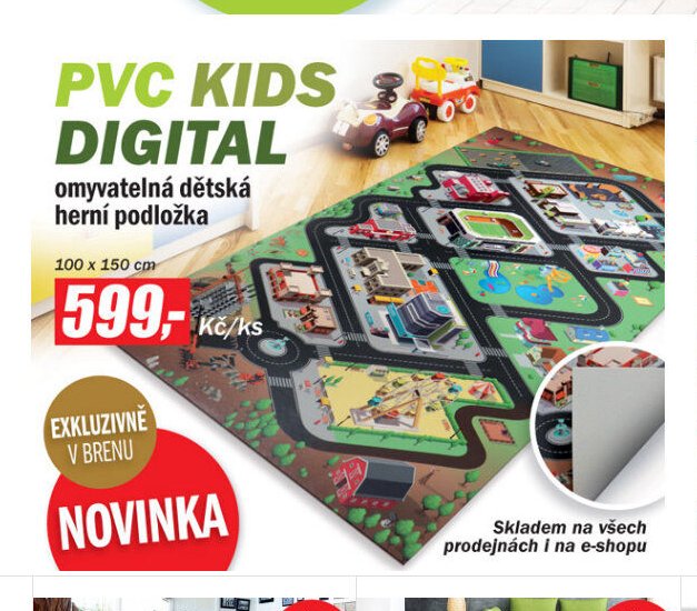 PVC KIDS DIGITAL omyvatelná dětská herní podložka - Breno koberce akcniletaky.com