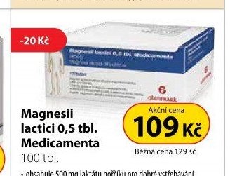 Magnesii lactici 0,5 tbl. Medicamenta, 100 tbl.
