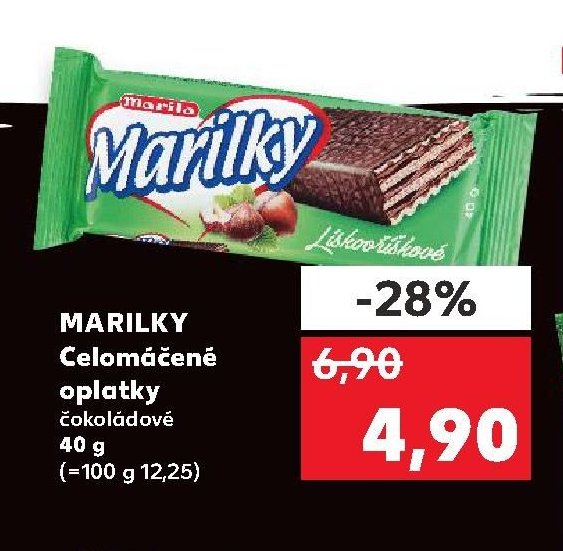 MARILKY Celomáčené oplatky čokoládové 40 g