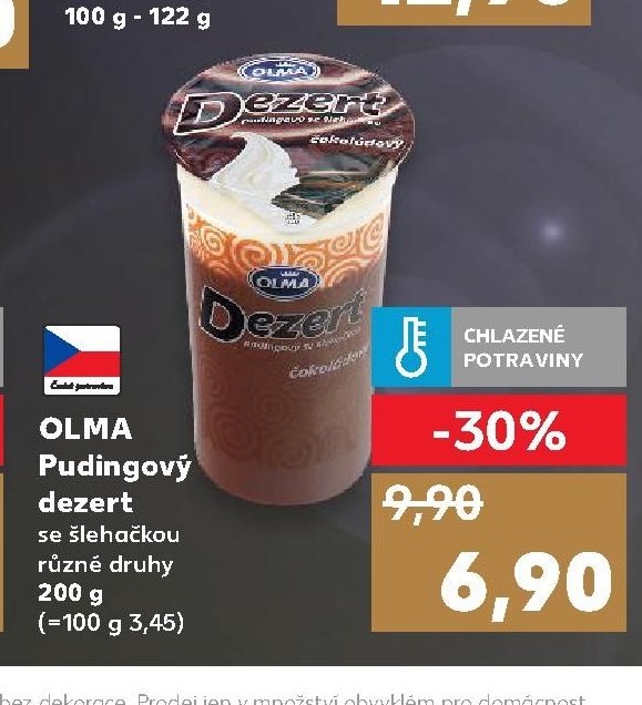 Olma Pudingový dezert se šlehačkou