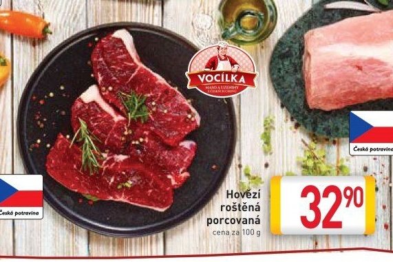 Hovězí roštěná porcovaná