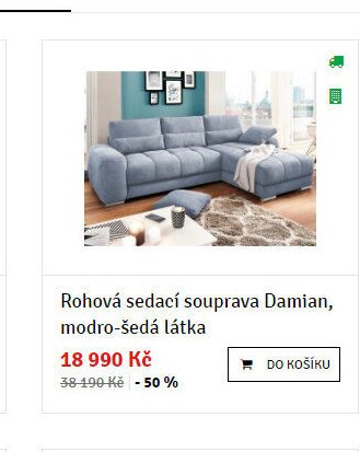 Rohová sedací souprava Damian, modro-šedá látka - ASKO akcniletaky.com