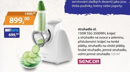Elektrické struhadlo Sencor SSG 3500WH